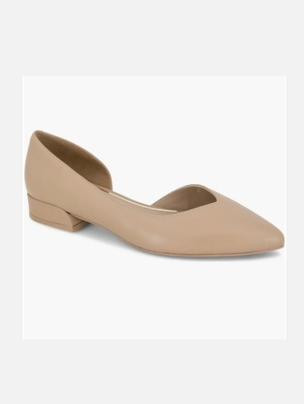NEW Kenneth Cole Carmina Half d'Orsay Flat Chai 8.5 Slip-on Leather